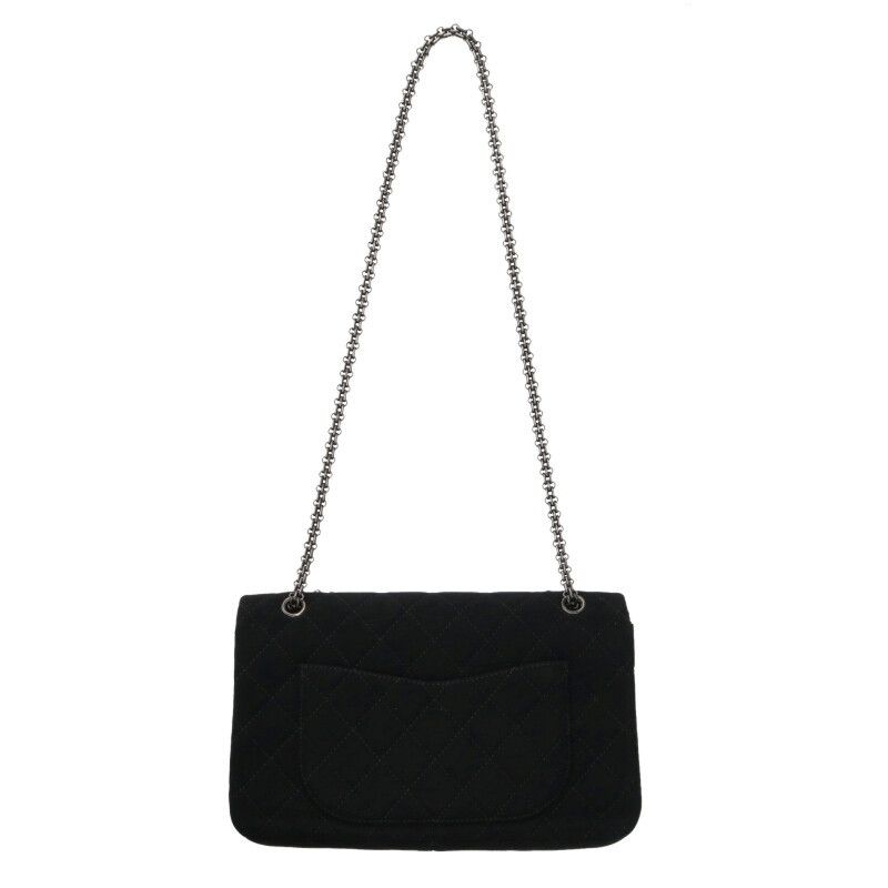 Chanel 2.55 Large Double Flap Jersey Chain Shoulder Bag