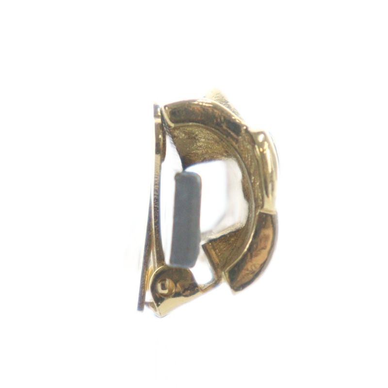 Dior Christian Earrings Clip on Logo Gold MQ OH