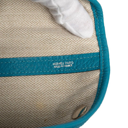 Hermes Garden Party PM Tote Blue Cobalt Silver Negonda
