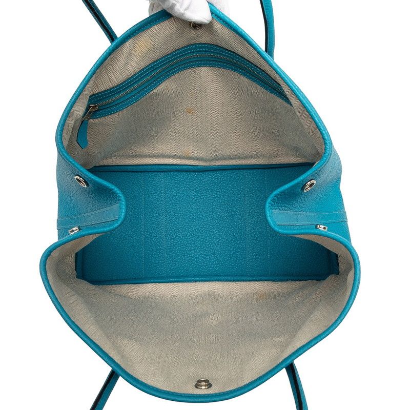Hermes Garden Party PM Tote Blue Cobalt Silver Negonda