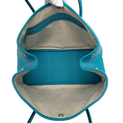 Hermes Garden Party PM Tote Blue Cobalt Silver Negonda