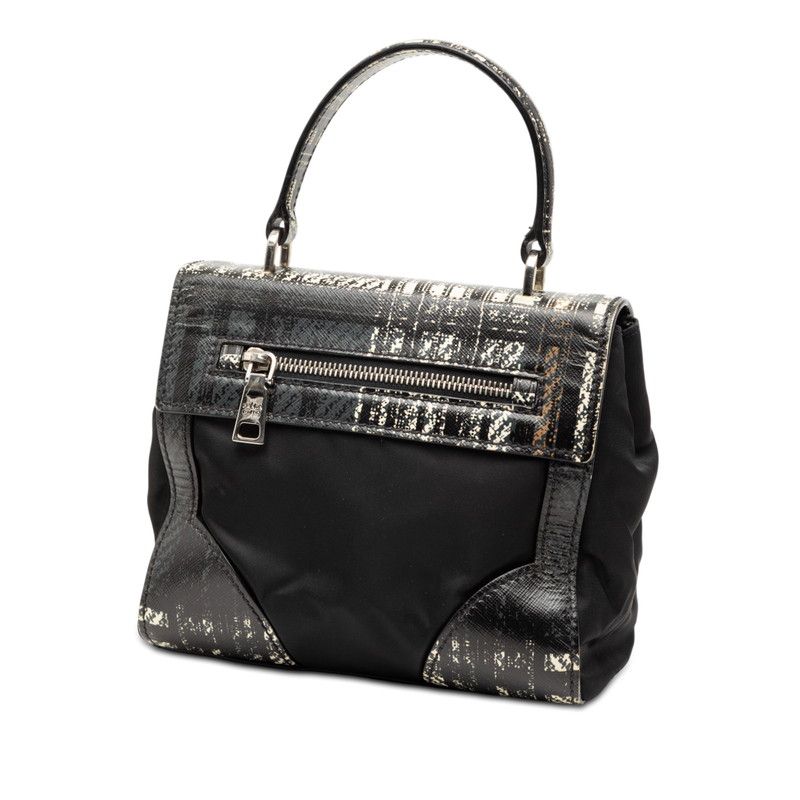 Prada Check Crossbody 2-Way Shoulder Bag Black