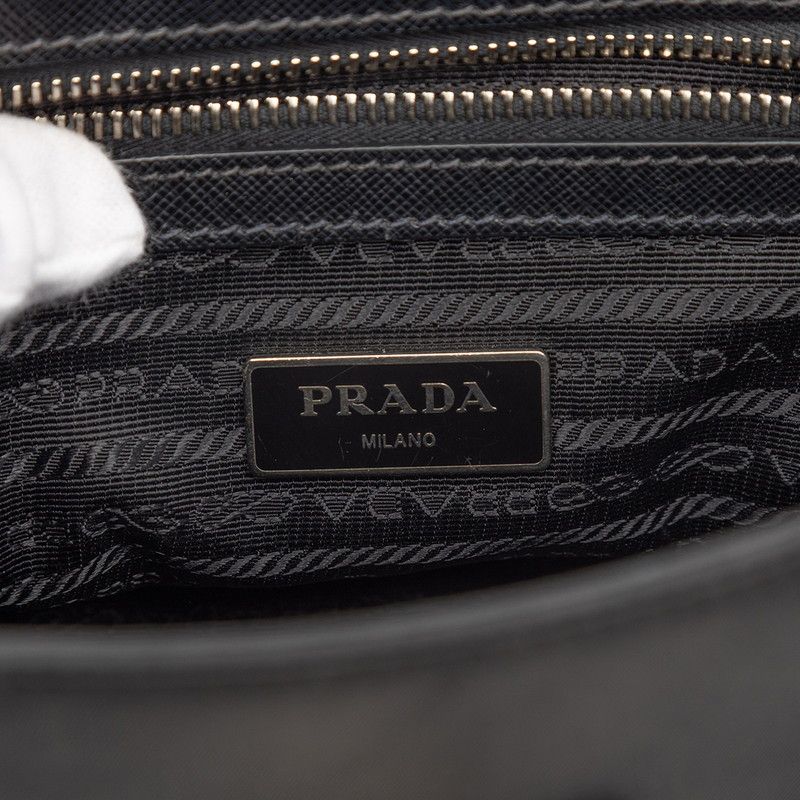 Prada Check Crossbody 2-Way Shoulder Bag Black