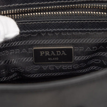 Prada Check Crossbody 2-Way Shoulder Bag Black