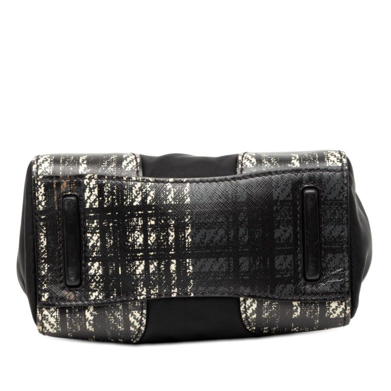 Prada Check Crossbody 2-Way Shoulder Bag Black