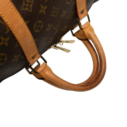 Louis Vuitton Monogram Keepall 55 Boston Bag Brown
