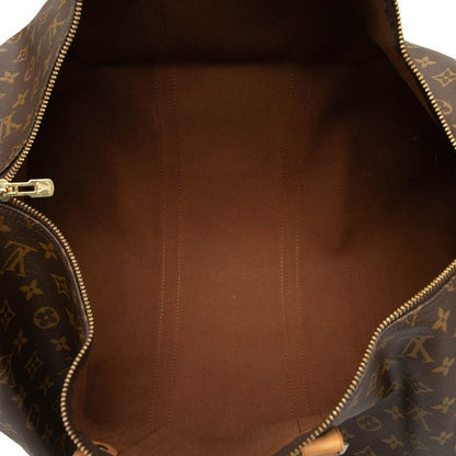 Louis Vuitton Monogram Keepall 55 Boston Bag Brown
