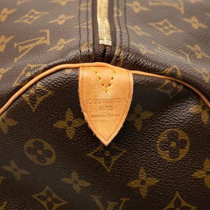 Louis Vuitton Monogram Keepall 55 Boston Bag Brown