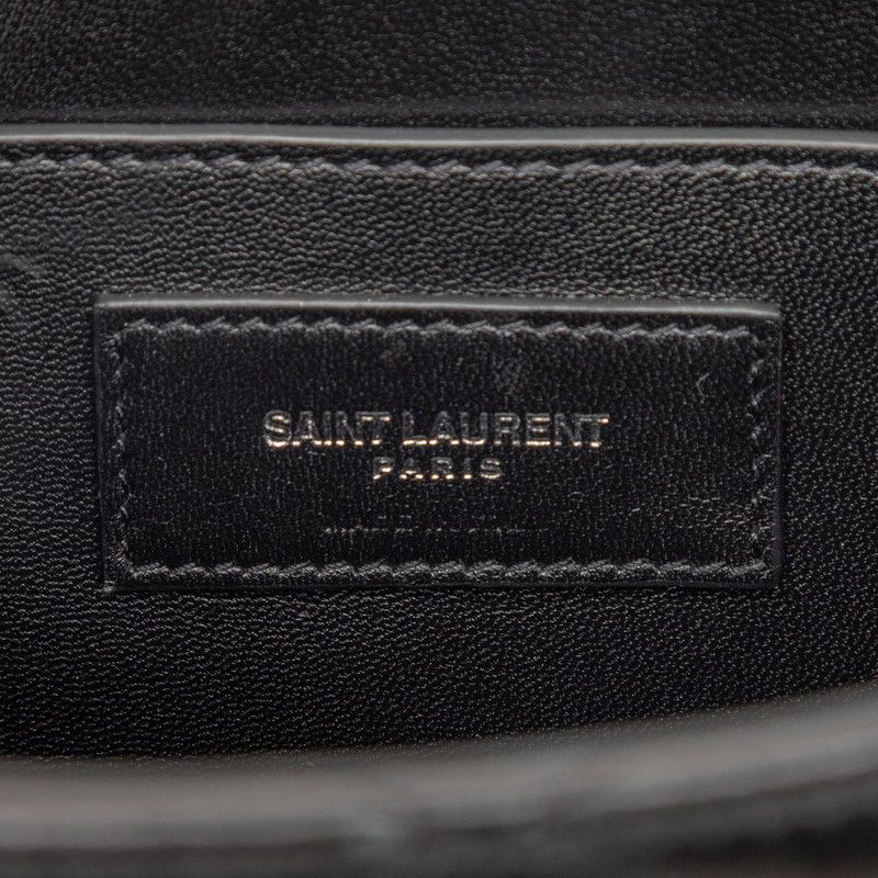 Saint Laurent YSL Logo June Box Black Lambskin