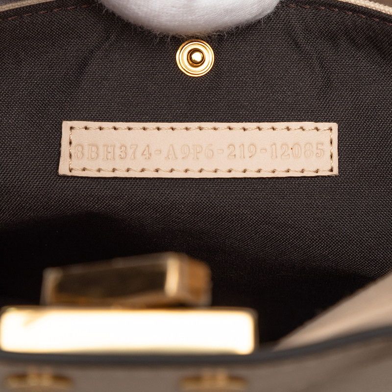 Fendi Zucca Peekaboo Shoulder Bag Beige Canvas Leather