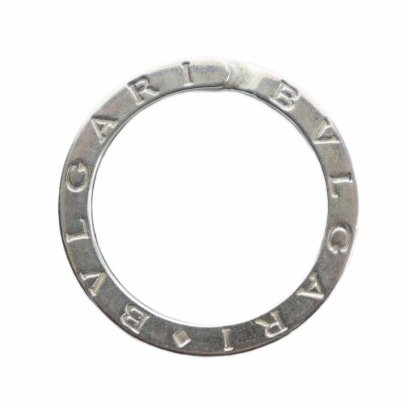 Bvlgari Key Ring Key Holder Logo Silver MQ OH