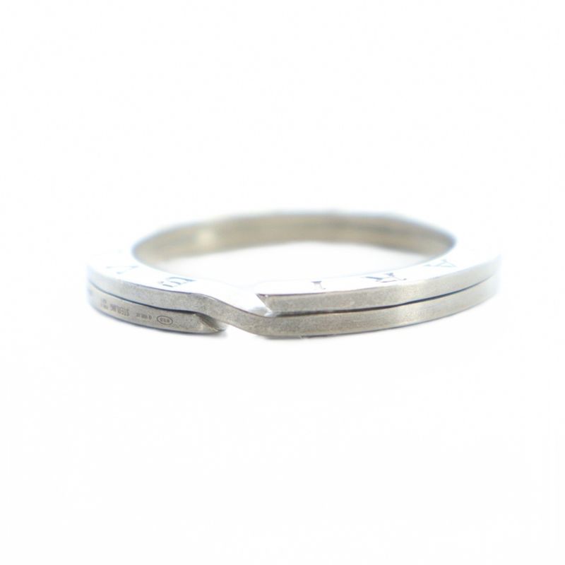 Bvlgari Key Ring Key Holder Logo Silver MQ OH