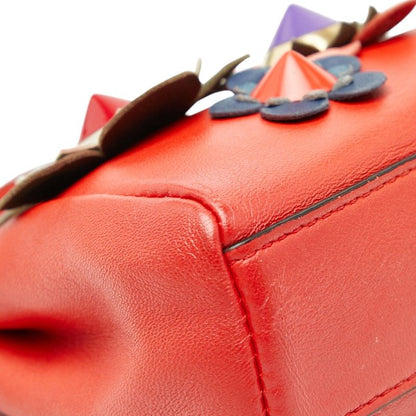 Fendi Micro Peekaboo Flower Motif Shoulder Bag Pochette 2-Way Red