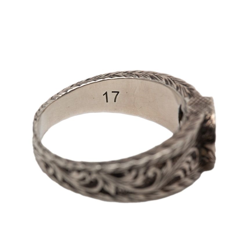 Gucci Interlocking Arabesque Ring Silver