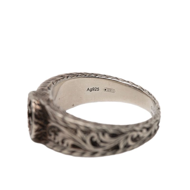 Gucci Interlocking Arabesque Ring Silver