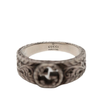 Gucci Interlocking Arabesque Ring Silver