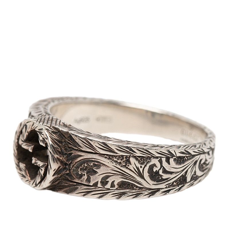 Gucci Interlocking Arabesque Ring Silver