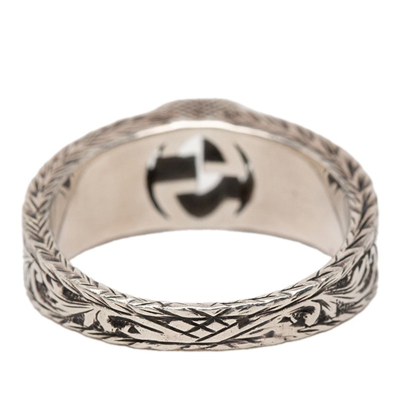 Gucci Interlocking Arabesque Ring Silver