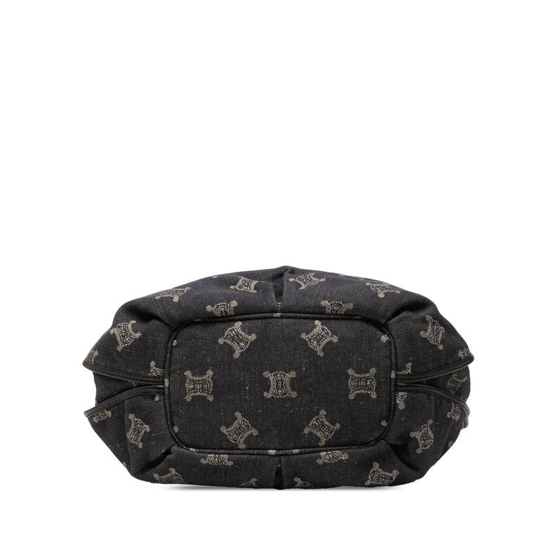 Celine Triomphe Tote Indigo Black Denim Leather