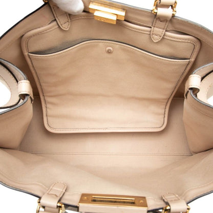 Fendi Zucca Peekaboo Ext Tote Shoulder Bag Pink Canvas Leather
