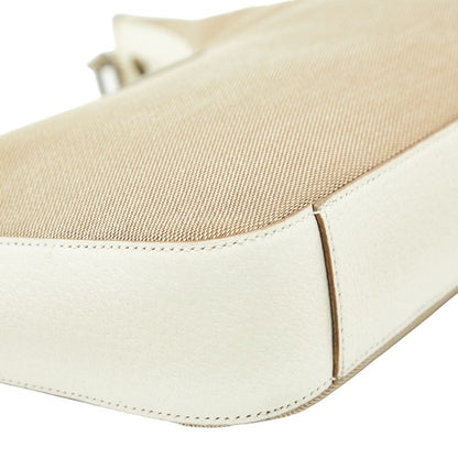 Gucci Chain One Shoulder Bag 001 Beige White Canvas Leather
