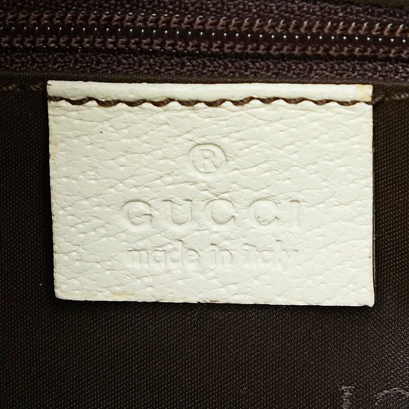 Gucci Chain One Shoulder Bag 001 Beige White Canvas Leather