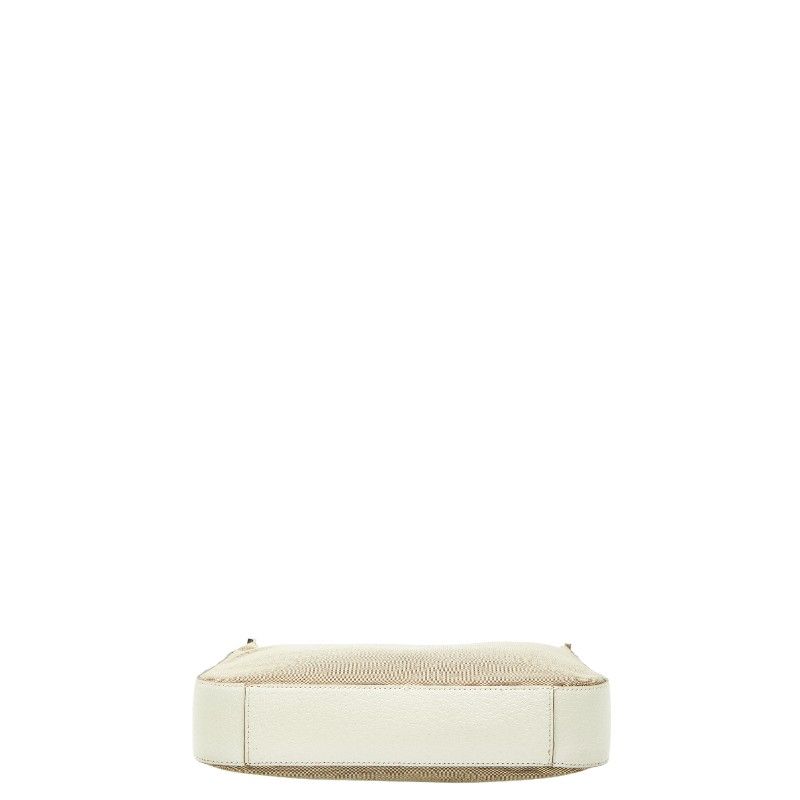 Gucci Chain One Shoulder Bag 001 Beige White Canvas Leather