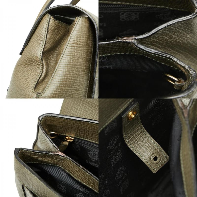 Loewe 2-Way Shoulder Bag Khaki Leather