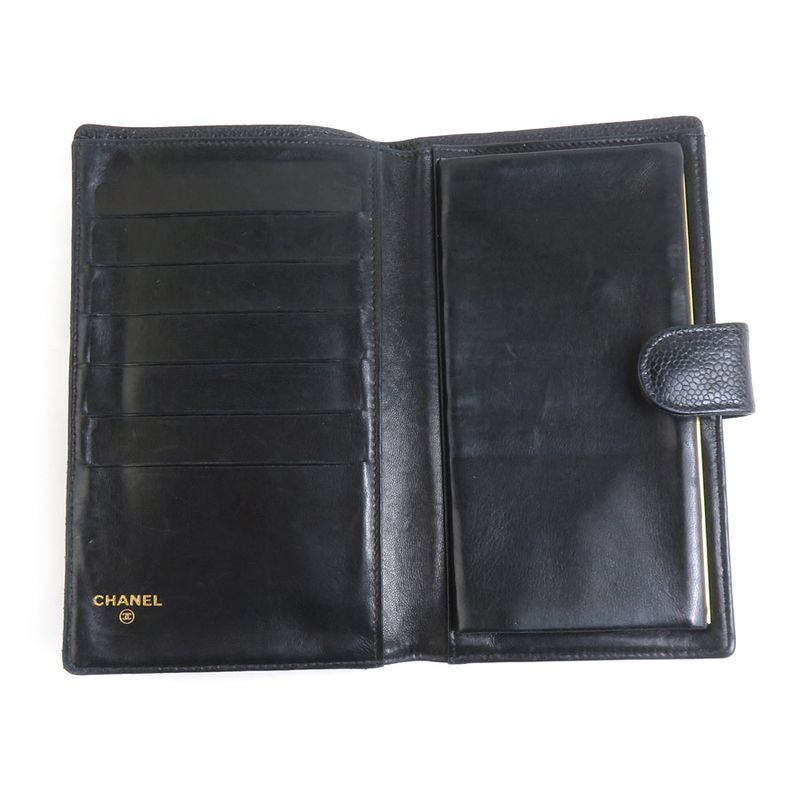 Chanel Bifold Wallet Leather Caviar