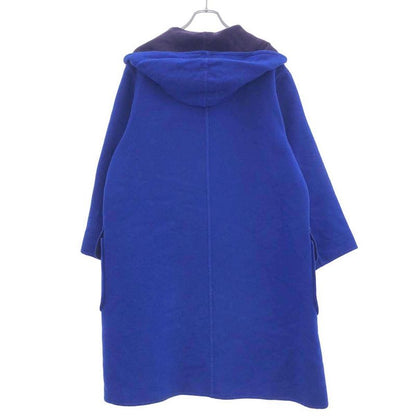 Hermes Glenan Wool Cashmere Duffel Coat Blue 38