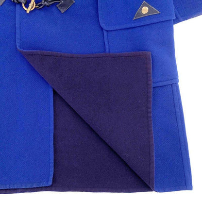 Hermes Glenan Wool Cashmere Duffel Coat Blue 38