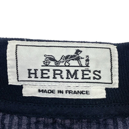 Hermes Zip Up Seersucker Jacket Navy 37