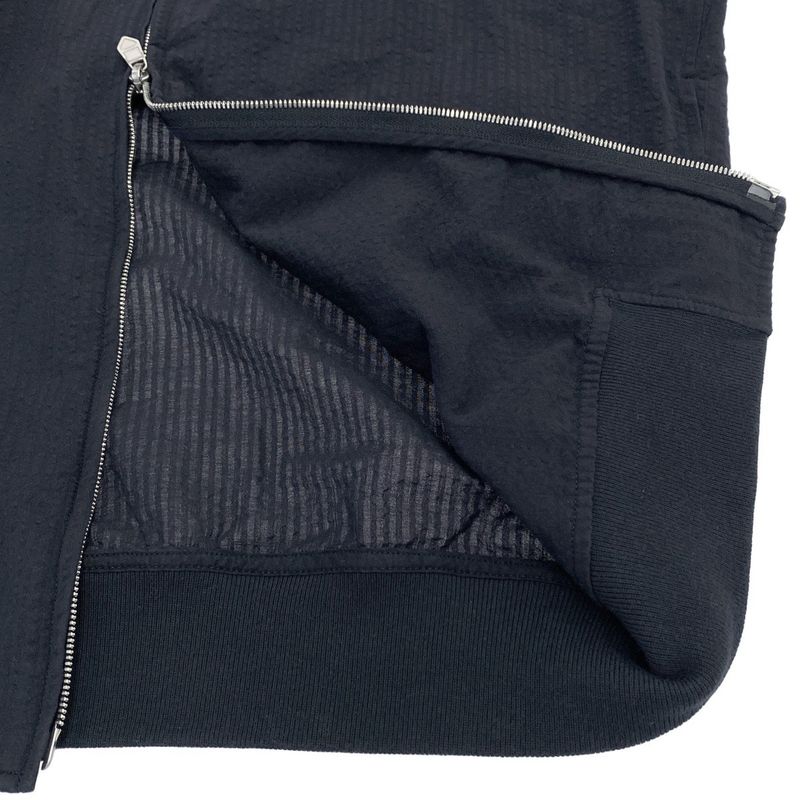 Hermes Zip Up Seersucker Jacket Navy 37