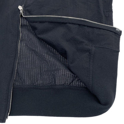 Hermes Zip Up Seersucker Jacket Navy 37