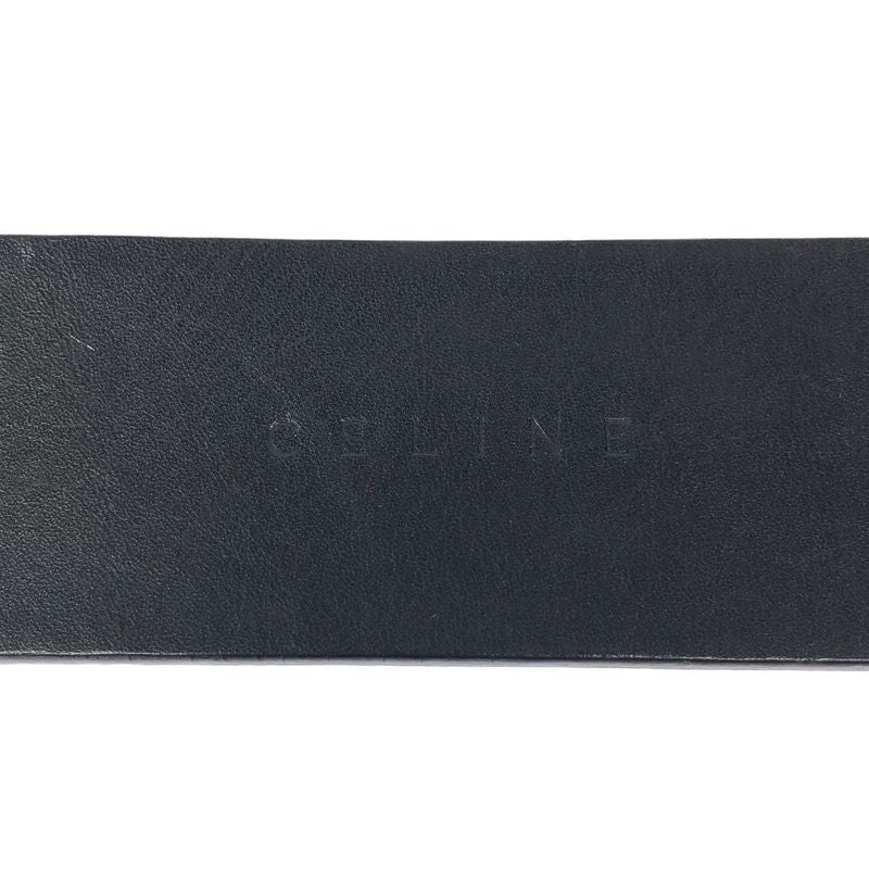 Celine Pelican Hook Buckle Leather Belt Black 30 75