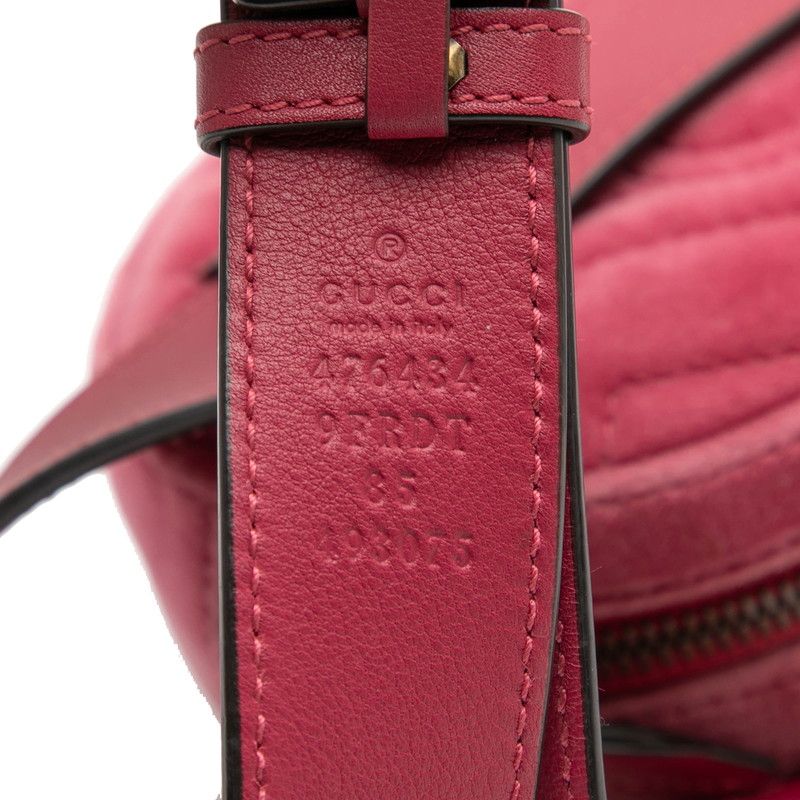 Gucci GG Marmont Quilted Body Bag Pink Velour