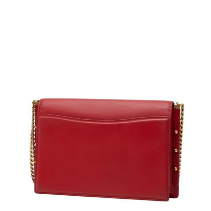 Saint Laurent Zoe Chain Shoulder Bag Red Leather