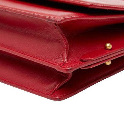 Saint Laurent Zoe Chain Shoulder Bag Red Leather