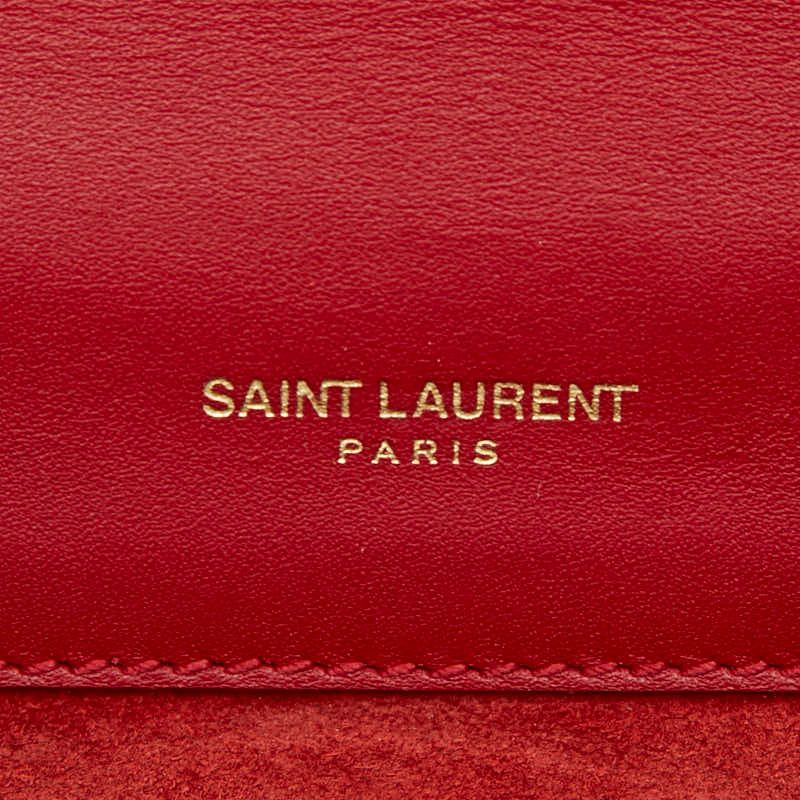 Saint Laurent Zoe Chain Shoulder Bag Red Leather