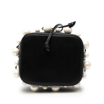 Fendi Mini Montresor Black Leather Faux Pearl