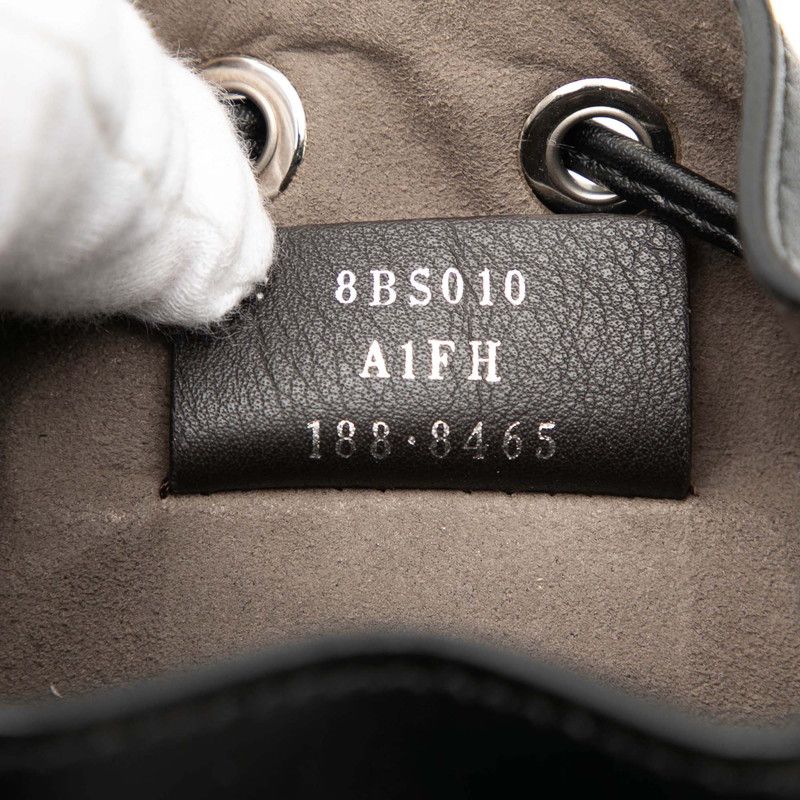 Fendi Mini Montresor Black Leather Faux Pearl