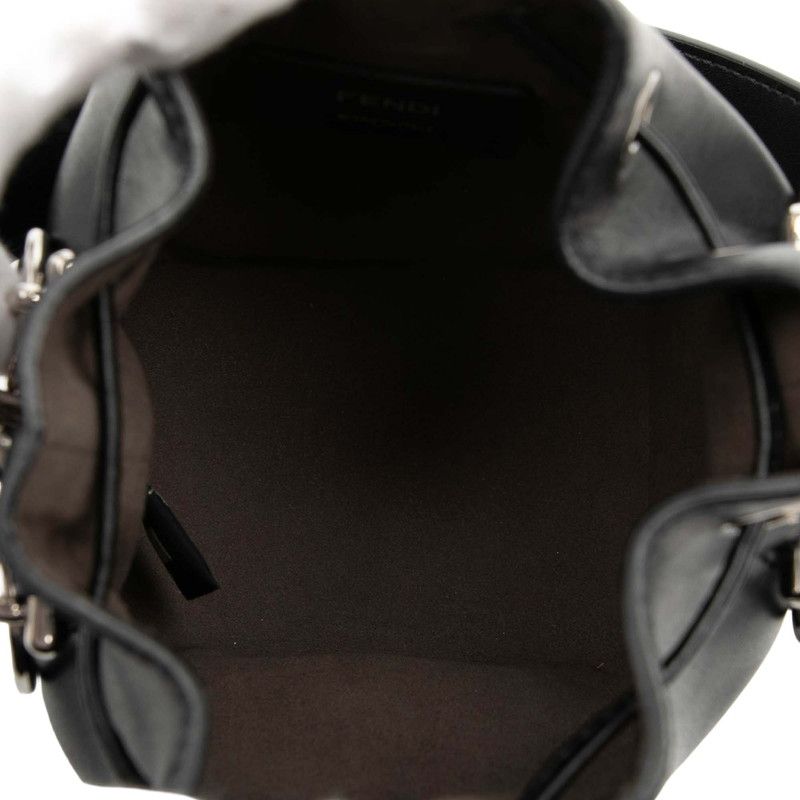 Fendi Mini Montresor Black Leather Faux Pearl