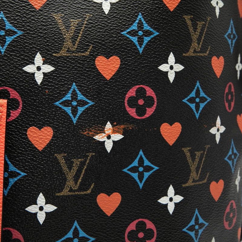 Louis Vuitton Gameon Monogram Neverfull MM Tote Shoulder Bag Black