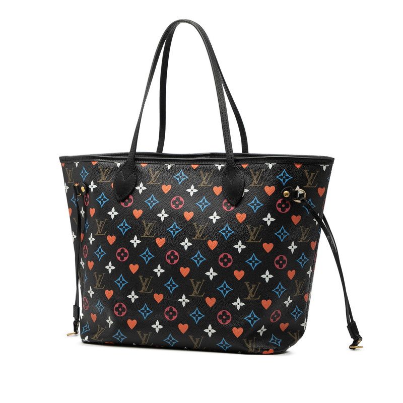 Louis Vuitton Gameon Monogram Neverfull MM Tote Shoulder Bag Black