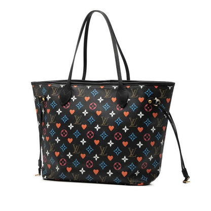 Louis Vuitton Gameon Monogram Neverfull MM Tote Shoulder Bag Black