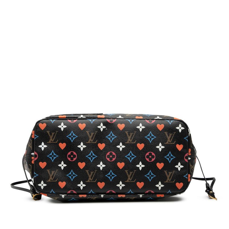 Louis Vuitton Gameon Monogram Neverfull MM Tote Shoulder Bag Black