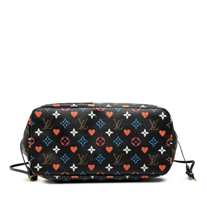 Louis Vuitton Gameon Monogram Neverfull MM Tote Shoulder Bag Black