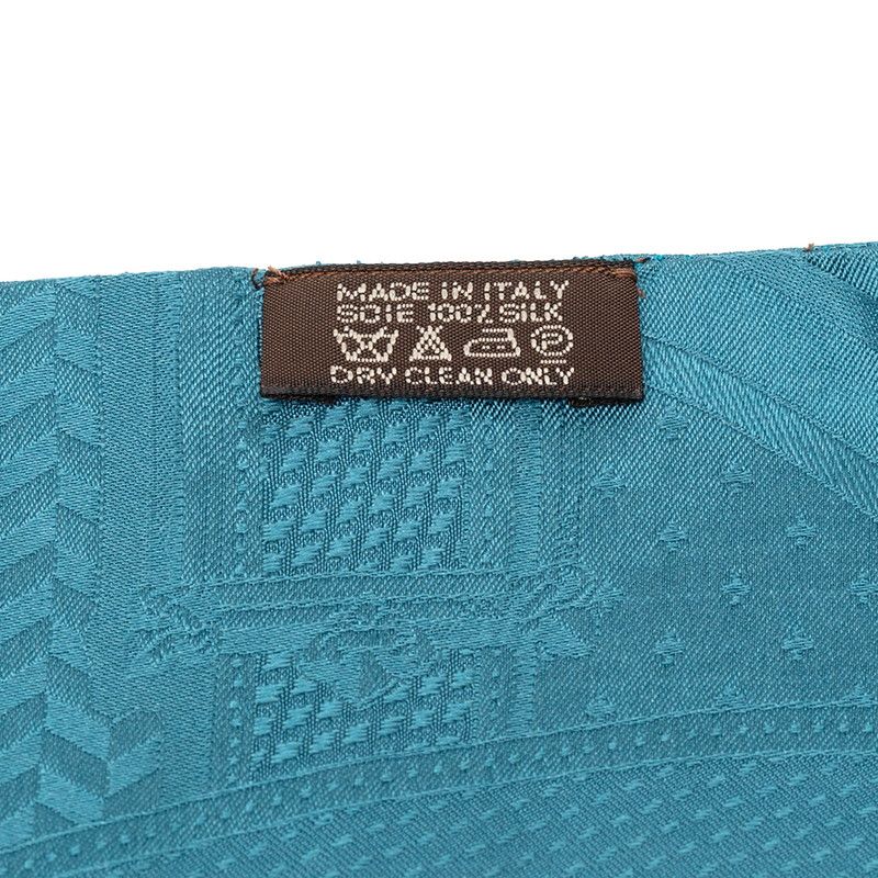 Hermes Maxi Twill All Over Pattern Blue Silk