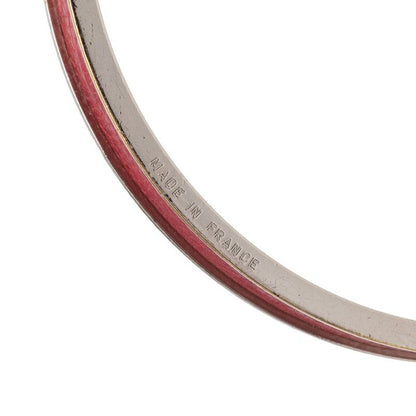 Hermes Kelly Cadena Bangle Bracelet Silver Red Metal Leather