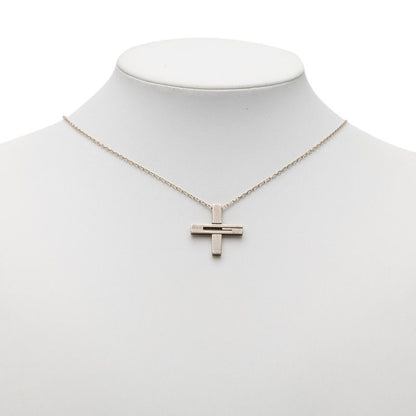 Gucci Cutout Cross Pendant Necklace Silver